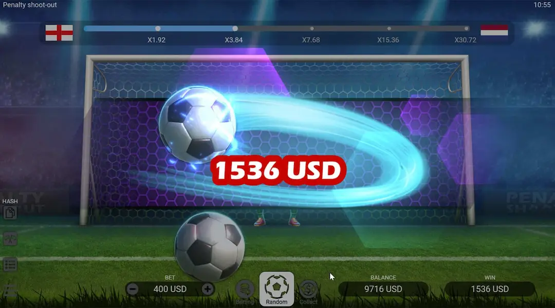 Mobile version of the game Penalty Shoot Out: summary